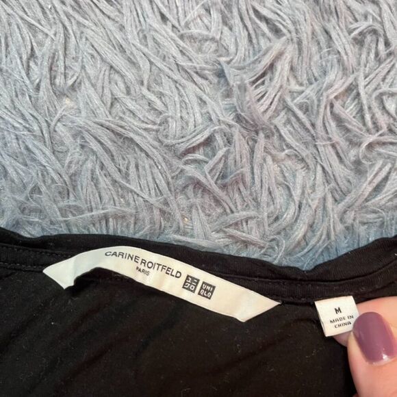 Carine Roitfeld x Uniqlo Black Long Sleeve Top Size M - Picture 2 of 5